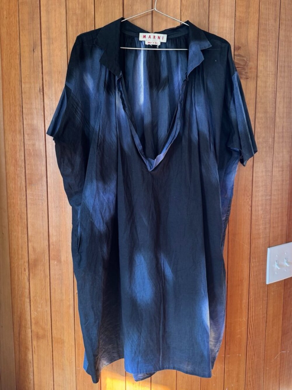 Marni Oversized Navy Black Kaftan Tunic Dress